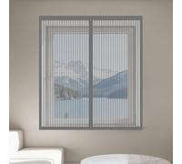 DIY Adjustable Magnetic Fly Screen 115 x 125 cm with Selfadhesive Window Netting for Insects Custom Size for Home, Office, Bedroom, Living Room Kitchen, Grey