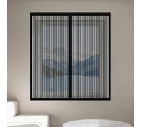 DIY Adjustable Magnetic Fly Screen 115 x 125 cm with Selfadhesive Window Netting for Insects Custom Size for Home, Office, Bedroom, Living Room Kitchen, Black