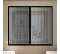 DIY Adjustable Magnetic Fly Screen 135 x 175 cm Keep Fly Mosquito Out Durable Mosquito Insect Mesh Curtains Custom Size for Home, Office, Bedroom, Living Room Kitchen, Black