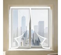 DIY Adjustable Magnetic Fly Screen 180 x 65 cm Keep Fly Mosquito Out Reinforced Thickened Window Screen Easy Install for Home, Office, Bedroom, Living Room Kitchen, White