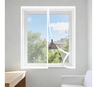 DIY Adjustable Magnetic Fly Screen 50 x 135 cm Keep Fly Mosquito Out Selfadhesive Window Guard Screen Easy Install for Home, Office, Bedroom, Living Room Kitchen, White