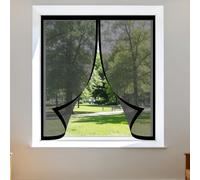 DIY Adjustable Magnetic Fly Screen 60 x 100 cm Keep Fly Mosquito Out Reinforced Thickened Window Screen Custom Size for Windows Doors and Patio Screens, Black