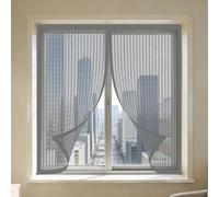 DIY Adjustable Magnetic Fly Screen 60 x 155 cm Keep Fly Mosquito Out Reinforced Thickened Window Screen Easy Install for Home, Office, Bedroom, Living Room Kitchen, Grey