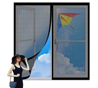 DIY Adjustable Magnetic Fly Screen 60 x 155 cm Selfadhesive Tape Mosquito Net Window Insect Screen Mesh Custom Size for Living Room Bedroom Offfice, Black