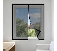 DIY Adjustable Magnetic Fly Screen 80 x 110 cm Keep Fly Mosquito Out Selfadhesive Window Guard Screen Easy Install for Home, Office, Bedroom, Living Room Kitchen, Black