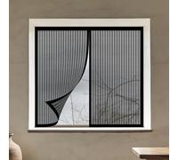 DIY Adjustable Magnetic Fly Screen 90 x 70 cm Keep Fly Mosquito Out Screen Window Adjustable DIY Easy Install for Window, Bedroom, Living Room, Kitchen Patio, Black