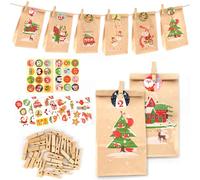 DIY Advent Calendar Kit, Craft Advent Calendar 2024, Christmas Empty Advent Calendar to Fill Yourself, 24 Bags Fill Your Own Advent Calendar Bags, Fillable Advent Calendar Fillers for Kids