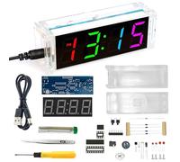 DIY Alarm Clock Soldering Practice KIT, Multi-Colored Digital Clock Soldering Project KIT, Electronic Soldering Practice Board, Welding Practice Board for Learning Electronics by HUOYOGER