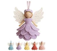 DIY Angel Ornament Crochet Kit,DIY Your Own Christmas Tree Hanging Angel Ornaments,Crochet Craft Kit with Yarn for Beginners, Easy Starter Craft for Christmas Tree Decoration&Hoilday Gifts (Purple)