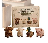 DIY Animal Beading Kit - 3D Beaded Craft Set, Stress Relief Creative Decoration Activity, Handmade Animal Jewelry Art Project for Kids Teens Adults | Bead Making Kit,for Desk Bookshelf Room Display