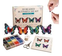 DIY Animal Beads Kit - 4 Pieces 3D Fun and with Instructions | Animal Bead Making Kit - For Family, Beginners and Craft Enthusiasts, Bookcase Display Case