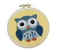 DIY Animal Latch Hook Kits for Kids Beginner, Rug Hooking Crafts Knitting Embroidery Kit Punch Starter Kit with Punch Colorful Yarn, Owl