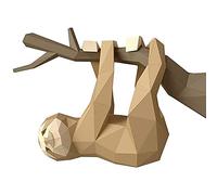 DIY Animal Paper Craftdiy Hand Molded Decoration Origami Paper the Climbing Sloth Tree Hugger Sculpture Ornament Model Pre-Cut Paper Craft Origami Puzzle for Adult Kids