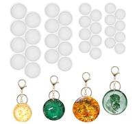 DIY Art Resin Casting Molds Circle Silicone Mold, Silicone Circle Mold Supplies, Round Silicone Molds Resin Keychain Molds, Molds for Crafts Round Keychain Silicone Mold for Resin for DIY Home Decor