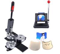DIY Badge Maker Kit, 68X58mm Cat Shape Photo Refrigerator Sticker Magnet Press Machine +Paper Cutter+100Pcs Materials for Custom Badge Creation(Machine+Cutter+100pc)