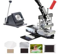 Diy Badge Maker Kit - Rectangle Magnet Set With Button Badge Machine, Paper Cutter & 100 Components For Custom Badge Creation, 80X53Mm,
