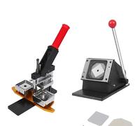 DIY Badge Maker Kit with Button Machine, Paper Cutter, and 100 Components for Custom Badge Creation