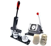 DIY Badge Maker Kit with Manual Press and Paper Cutter - Includes 100 Crafting Sets for Personalized Shields, Cat Faces, Stars, and Shapes - Perfect for Creative Projects and Custom Badge Making