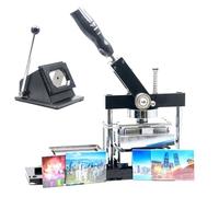DIY Badge Maker Kit with Paper Cutter and 100 Components for Professional Metal Badge Creation