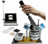 DIY Badge Maker Machine Kit - Square Fridge Magnet Maker, Includes 1 Press, 1 Paper Cutter, 100 Consumables (65x90mm) for Photo Magnets, Easy to Use