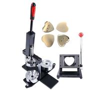 DIY Badge Maker Manual - Includes Badge Press, Paper Cutter, 100 Crafting Materials for Personalized Badges - Shield, Cat Face, Star, Triangle Shapes