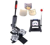 DIY Badge Making Kit with Paper Cutter, Press, and 100 Crafting Sets for Personalized Shields, Shapes, and Custom Designs