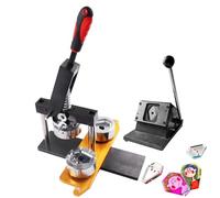 DIY Badge Making Kit with Press and Cutter - Create Personalized Shields, Cat Faces, Stars - Includes 100 Crafting Materials for Manual Production