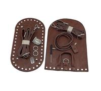 DIY Bag Making Kit Bag Making Set Sewing Insert Cushion Base PU Leather Nail Bottom Shaper Knitting Bag Bottoms for DIY Crochet Bag Backpack Parts(Coffee)