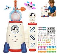 DIY Balloon Space Rocket Kit, Make Your Own Magic Balloon Nano Tape Bubble DIY Craft Kits with Sticky Bouncy Bubble & Sticker Accessories, Fun Toy Gift for Kids Ages 3-12