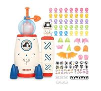 DIY Balloon Space Rocket Toy Kit 170pcs, Sticker Decorated, Magic Sticky Balloon Set with Hand Pump - Space Toys for Kids DIY Craft Kit - Launch, Learn, And Play