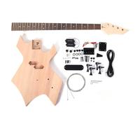 DIY Bass Guitar Kit - BC Rich Warlock Style | Solid Mahogany, Maple Neck, Rosewood Fretboard | Pre-Wired Electronics | Beginner Build Level | Great Gift for Bass Players | Instant Support