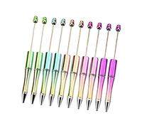 DIY Bead Ballpoint Pens for Classroom Drawing,Set B | PP body with steel wire paint, black ink flow, diary and journal use, art projects, comfortable grip