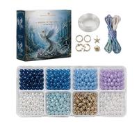 DIY Bead Figure Kit Oceans Style 20cm | PET 3D Model Making Set, Handmade Craft Activity for Quiet Evenings, Four Display Pieces, Suitable for Teens Adults Home Projects