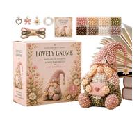 DIY Bead Gnome Set, 3D Crafting Kit, Cute Decorative Beaded Project with Guided Assembly Feature, Creative Art Supplies Pack, Colorful Handmade Ornament Kit, Home Use for Holiday Decorations