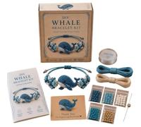 DIY Beaded Bracelet Making Kit, Animal Beaded Bracelet Craft Kit, Adjustable Handmade Bead Weaving Jewelry Making Set with Instructions, for Beginners, Teens and Adults (Whale)