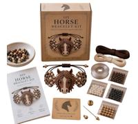 DIY Beaded Bracelet Making Kit, Animal Beaded Bracelet Craft Kit, Adjustable Handmade Bead Weaving Jewelry Making Set with Instructions, for Beginners, Teens and Adults (Horse)