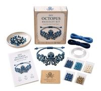 DIY Beaded Bracelet Making Kit,Beginner-Friendly 3D Animal Beadwork Craft Kit,Octopus Hummingbird Turtle Whale Cardinal Horse Owl Complete Jewelry Making Set,Unique Handmade for Craft Lovers(Style D)
