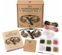 DIY Beaded Bracelet Making Kit, Embroidery Bead Hand Jewelry Craft Set | Shiny Texture 3D Design Craft Supplies, Beginner Friendly Creative Kit for Weekend Leisure Handmade Gift