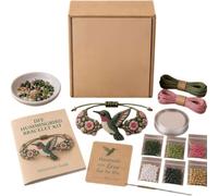 DIY Beaded Bracelet Making Kit, Three-Dimensional Animal Beadwork Jewelry Craft Kits with Instruction Sheet for Adults, Beginner, Friendly & Craft Lovers (Hummingbird)