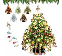 DIY Beaded Christmas Tree Kit, 3D Crystal Pearl Handmade Art Create for Adults, Handmade Mini Desk Xmas Bead Art, Colorful Beads, Holiday Tabletop Decoration, Relaxing Project (Christmas A)