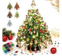 DIY Beaded Christmas Tree Kit | Crystal Bead Craft for Adults | Warm Light Mini Christmas Tree & Angel Topper | Christmas Faith Autumn Winter Halloween Decoration Ornament for Gifts