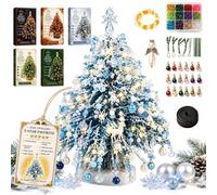 DIY Beaded Christmas Tree Kit with Lights, 3D Crystal Handmade Decor (Snow)