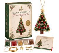 DIY Beaded Christmas Tree Ornament Kit 20cm Handcrafted 3D | Includes all materials for one ornament Beginner-friendly Intuitive pre-cut parts Lightweight plastic beads