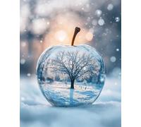 DIY Beaded Embroidery Kits Fantasy Big Tree in The Snow Beaded Cross Stitch Beading Embroidery DIY Wall Hanging 3D Bead Set 60x80cm