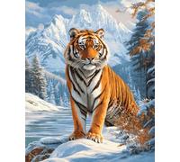 DIY Beaded Embroidery Kits Tiger Animal in The Snow Beaded Cross Stitch Beads Embroidery Kit Needlepoint Handcraft Arts 50x70cm