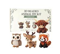 DIY Beaded Figure Making Kit 4 Designs | 12.7cm Boxed 3D Craft Activity, Handmade Small Characters for Quiet Evenings, School Projects, Party Favours, Calming Hobby for Teens and Adults