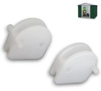 DIY Best Buy Replacement Door Slides for Metal Shed - Compatible with Yardmaster Store All, Shiplap, Woodview, Emerald, Outsunny UK and Others - Durable, White, Set of 2, Made in UK