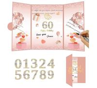 DIY Birthday Guest Book, Black or Pink Happy Birthday Guest Book Perfect for Friends, Family, and Classmates, Birthday Interview Book Ideal for Any Age Milestone Celebrations (Pink)