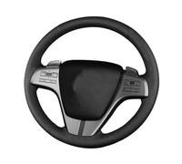 DIY Black Artificial Leather Hand-Sewn Car Steering Wheel Cover For Briving Suitable For Mazda 3 6 2009 Steering Wheel Cover(WHITE)