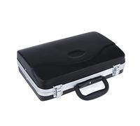 DIY Black Clarinet Hard Case Box - Portable Protective Storage with Comfortable Leatherette Cover 12.6x8.66x2.95 Inch